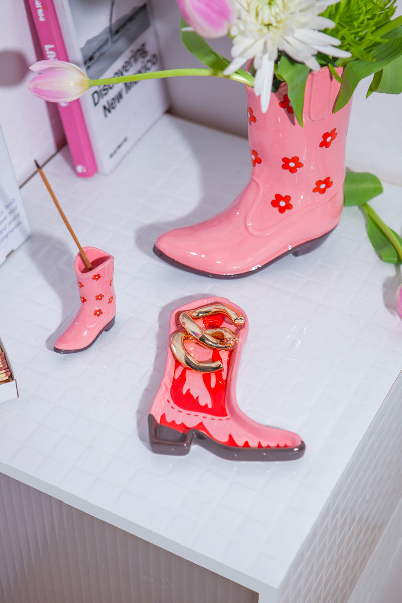 Incense Holder – Pink Cowboy Boot — mynd 4