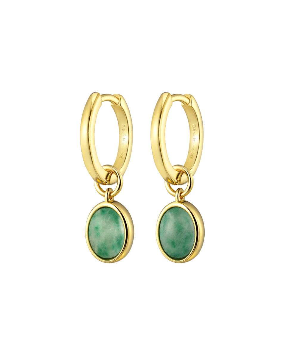 Charm Huggies with Emerald