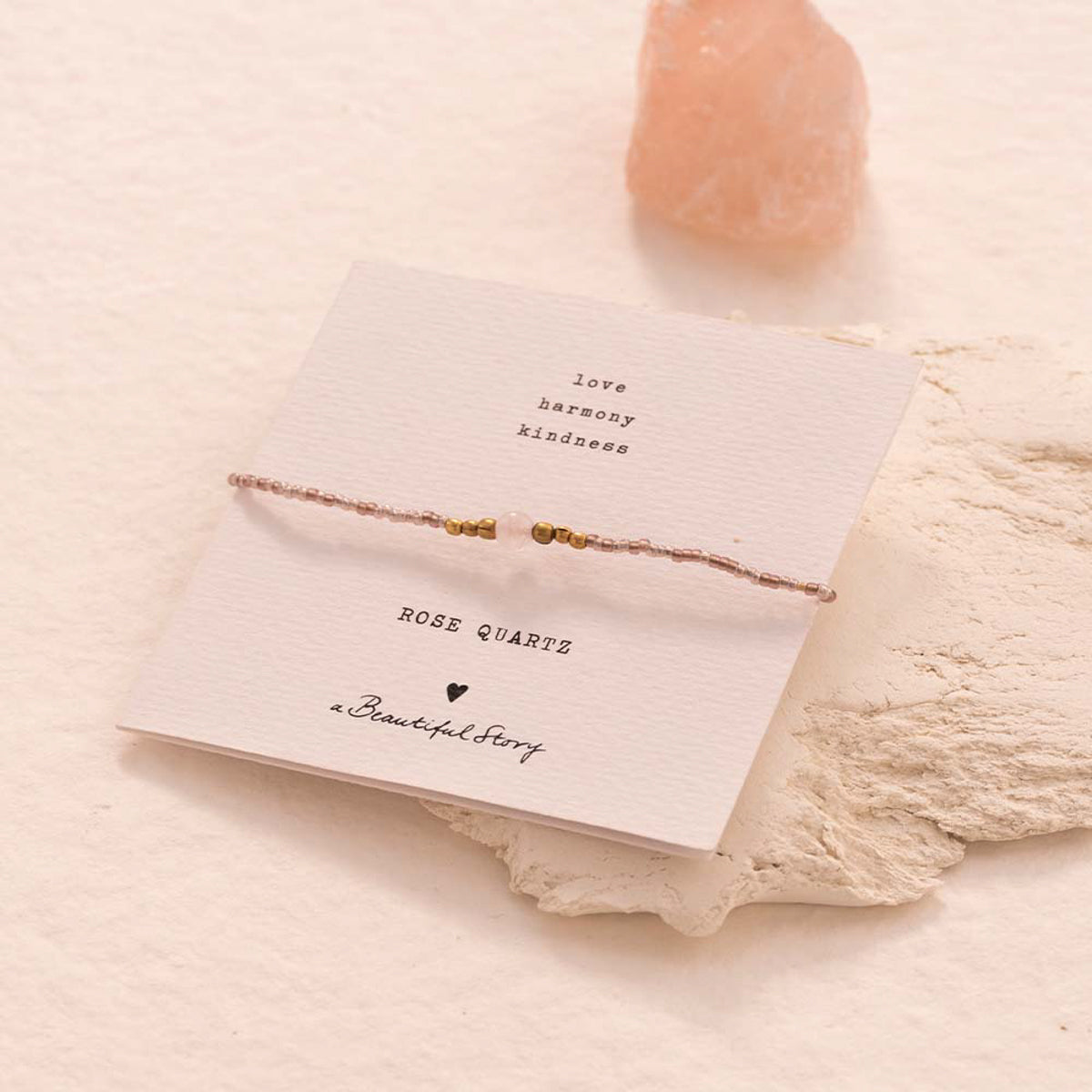 Iris Card Rose Quartz Bracelet — mynd 3