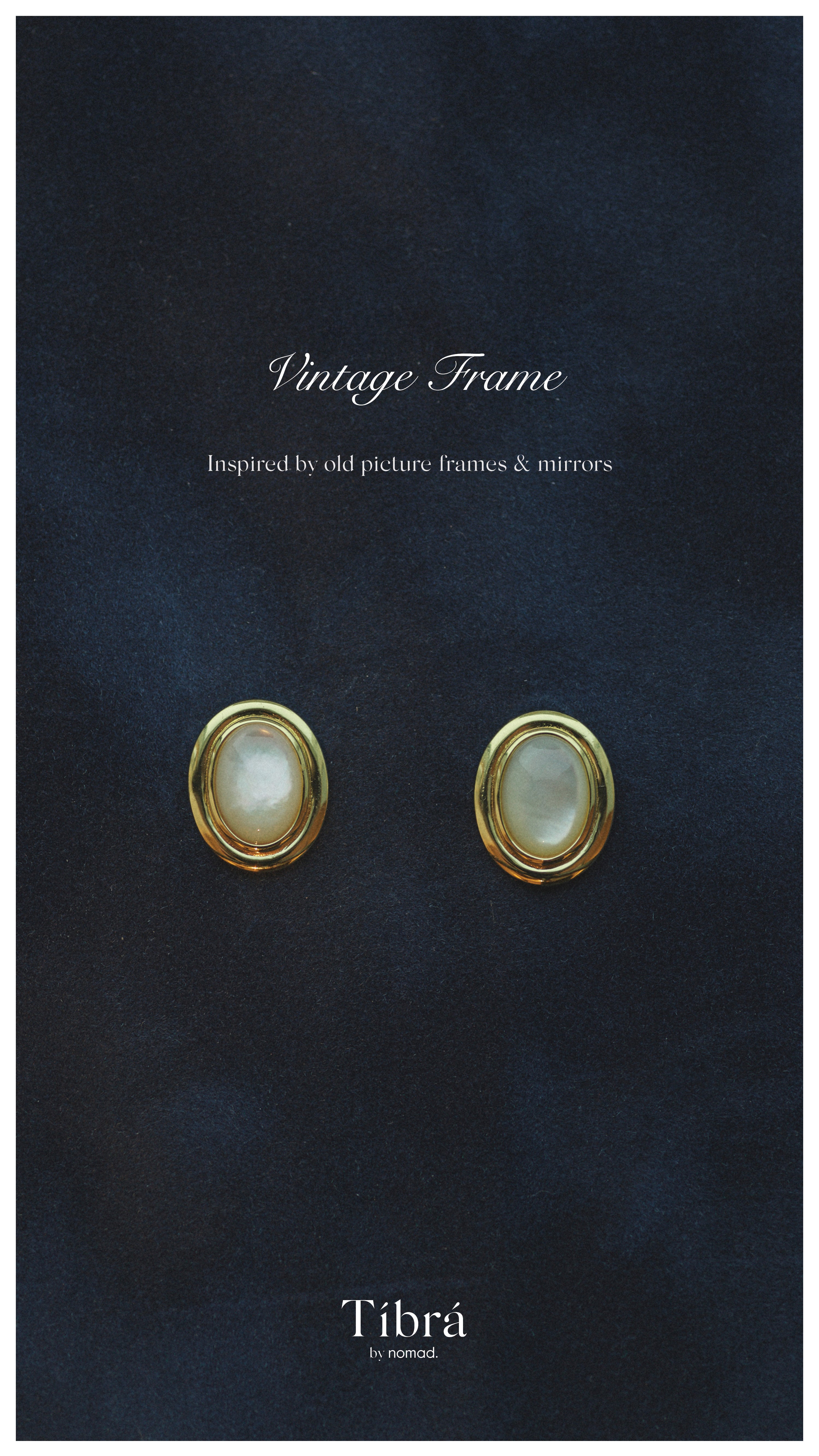 Vintage Frame earrings – Mother of Pearl, Gold