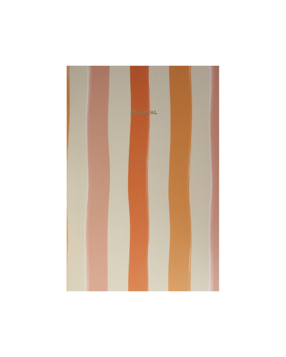 Small Notebook – Orange Stripes, Beige
