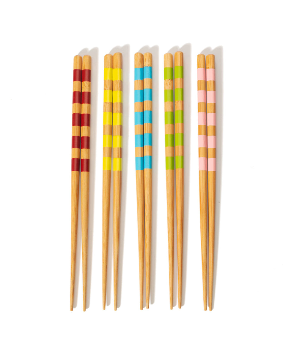 Striped Bamboo Chopsticks (Pack of 5)