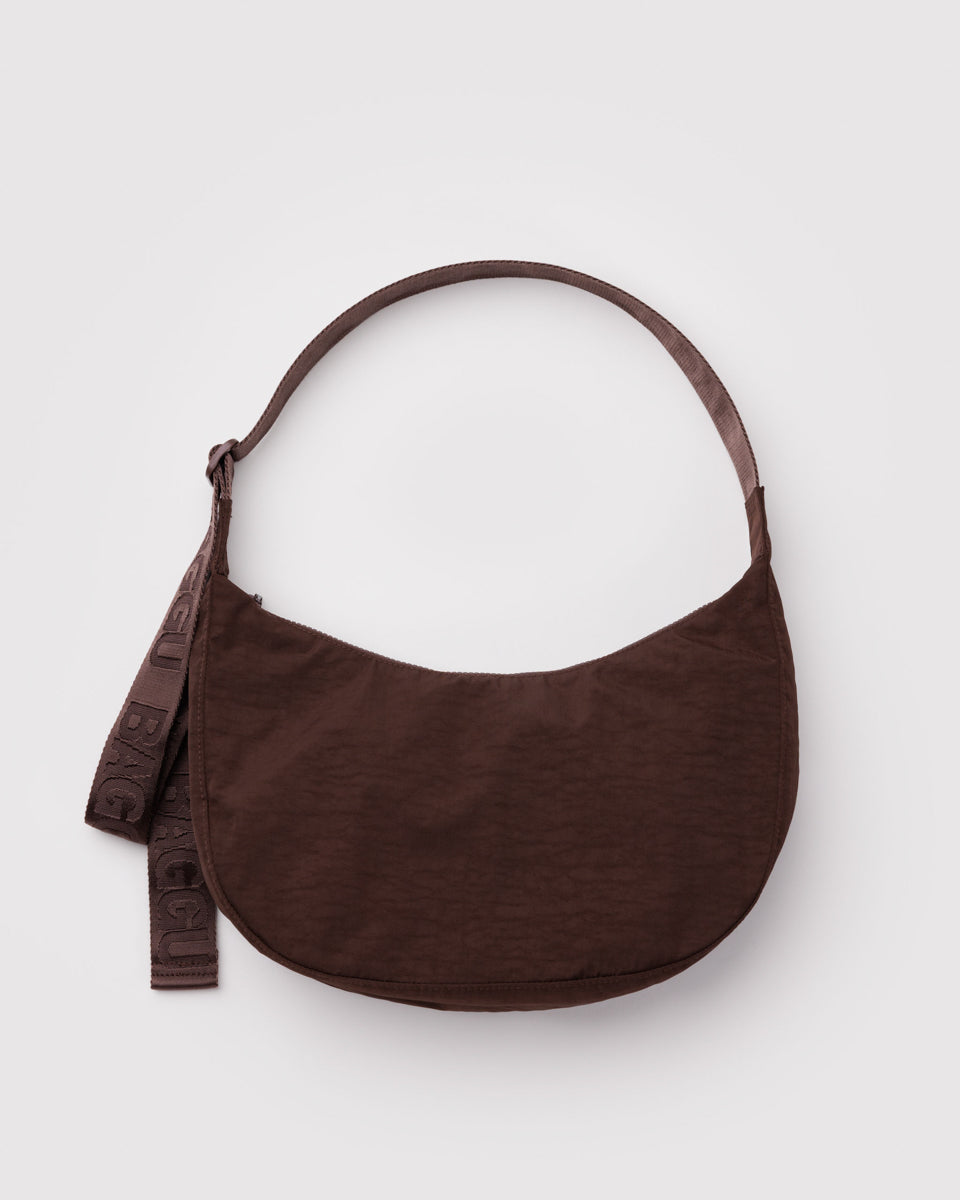 Medium Nylon Crescent - Coffee
