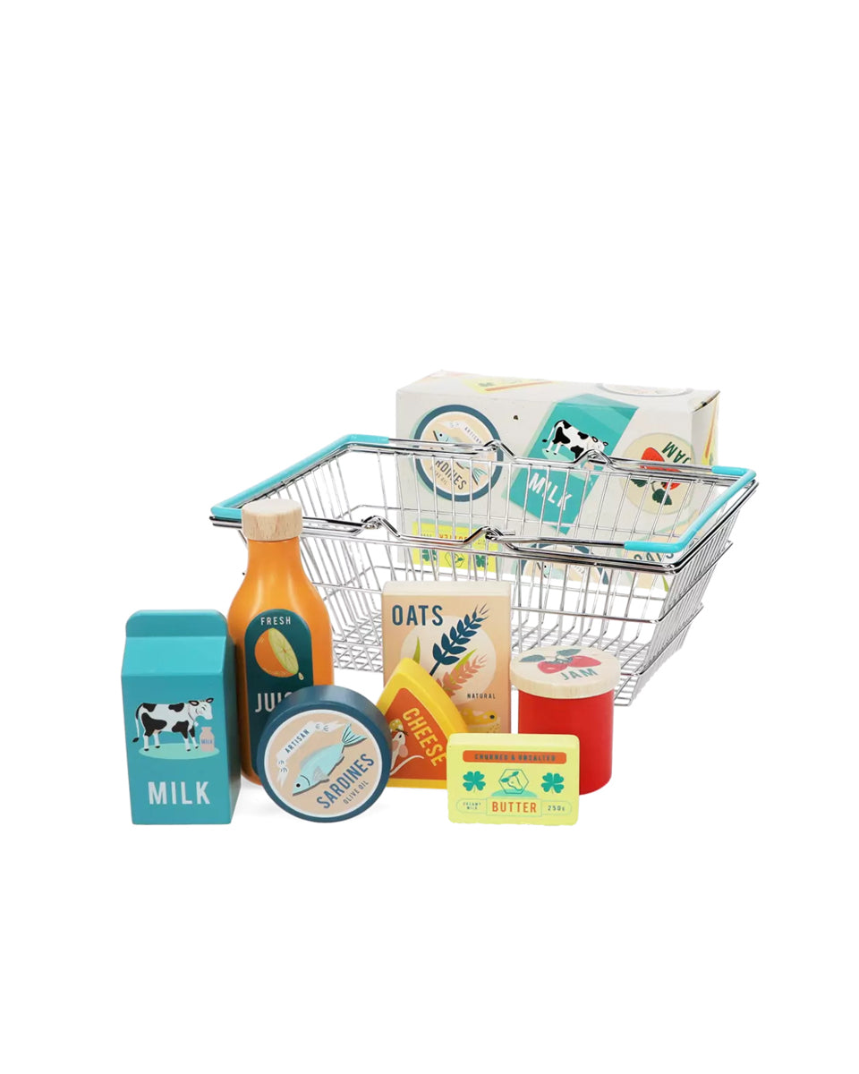 Wooden Shopping Playset with Basket