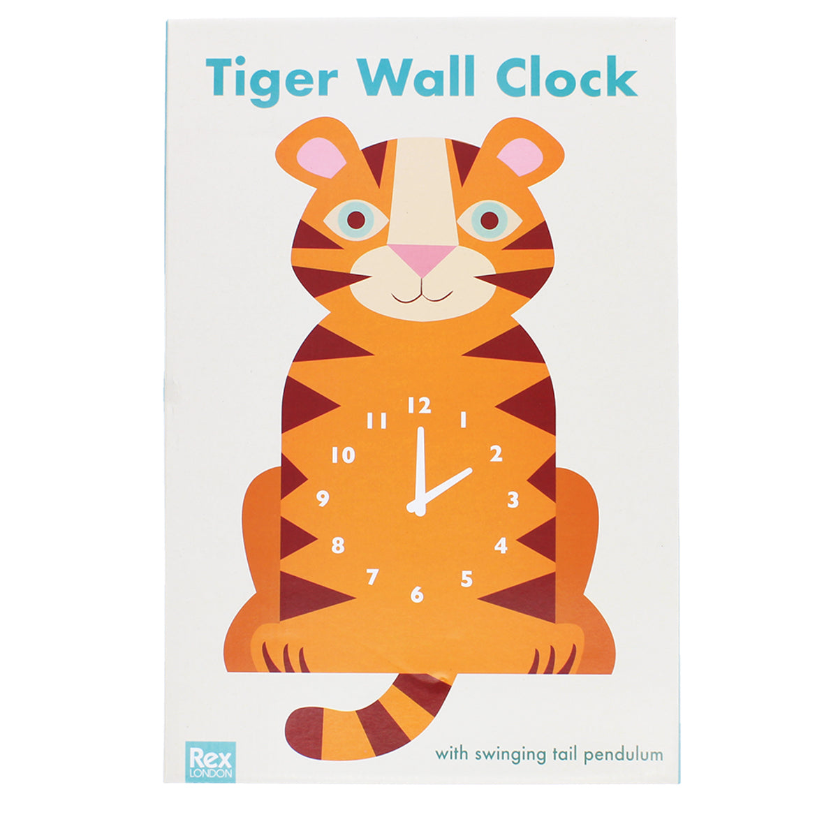 Wooden wall clock with pendulum – Tiger
