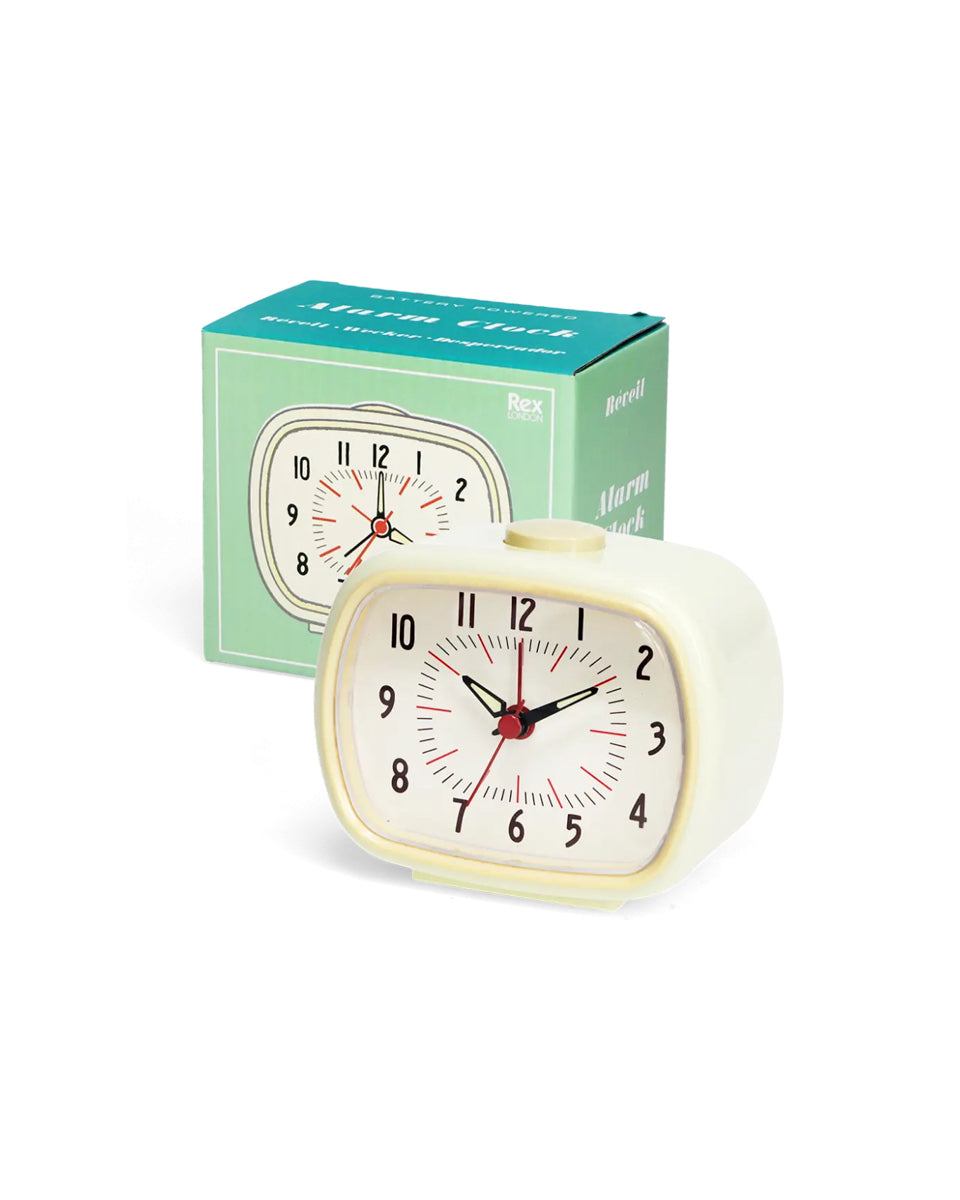 Retro Alarm Clock - Ivory Wh.