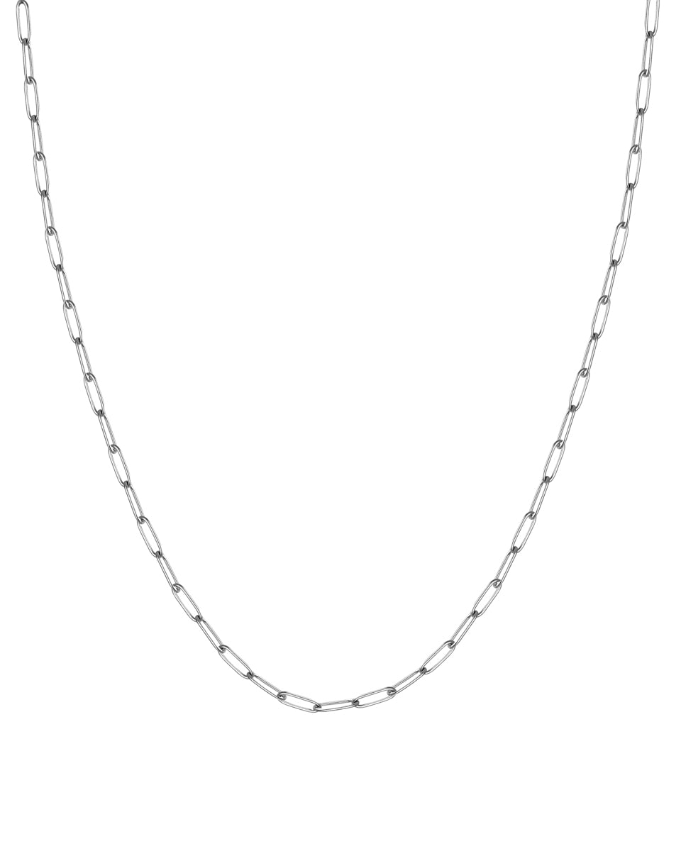 Paperclip Necklace 45 cm – Silver
