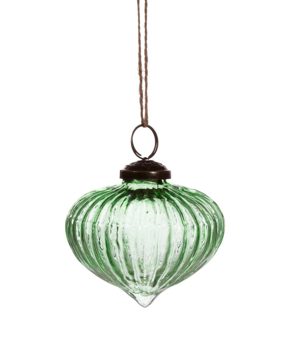 Green Recycled Glass Onion Decoration