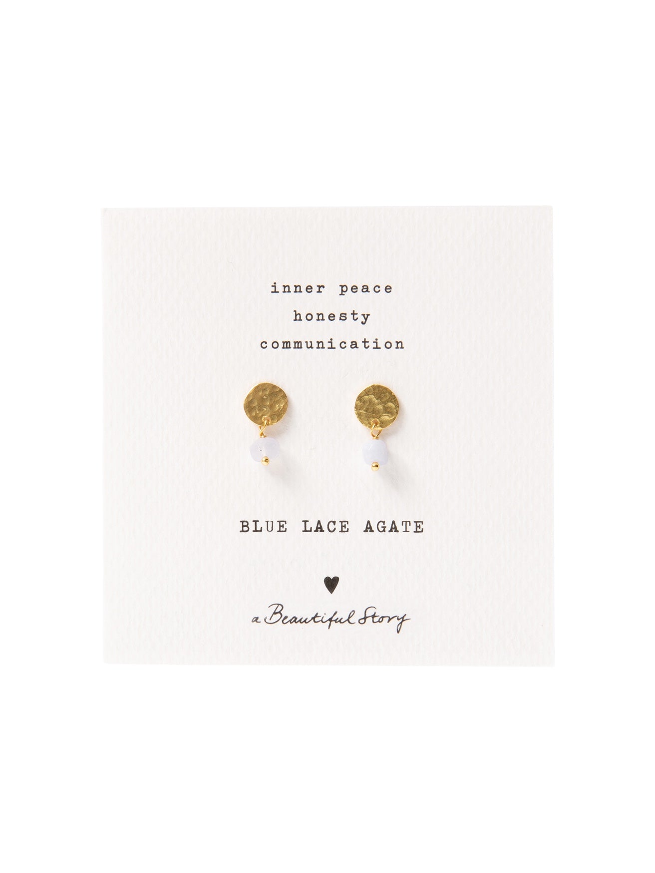 Mini Coin Blue Lace Agate Earrings