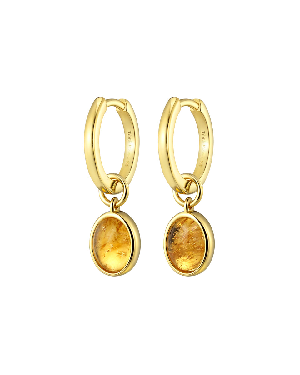 Charm Huggies with Citrine