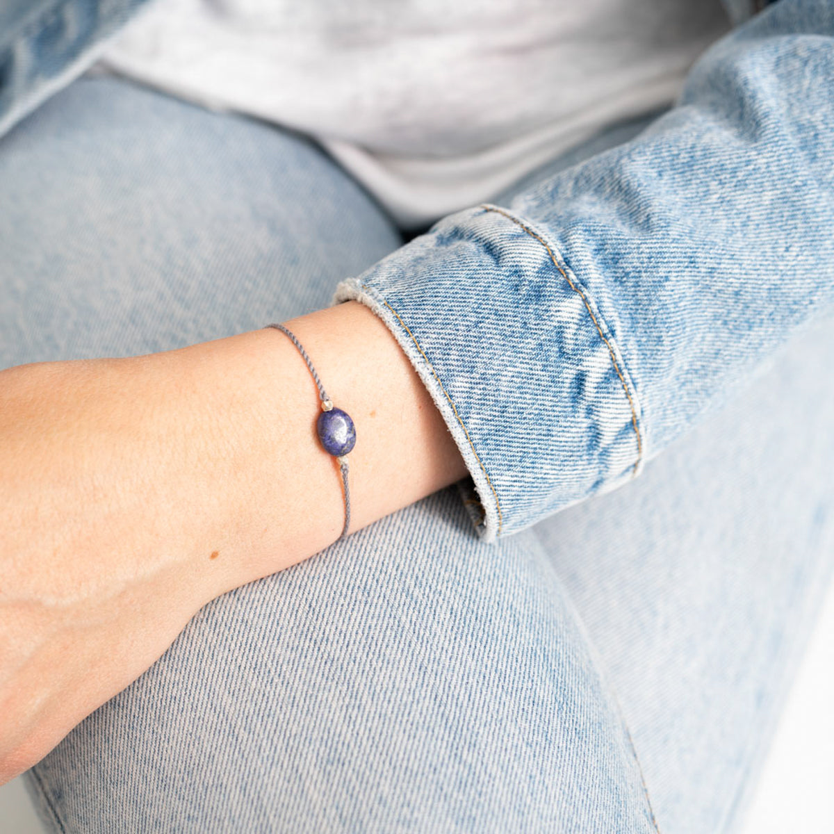Gemstone Card Lapis Lazuli Silver Bracelet — mynd 3