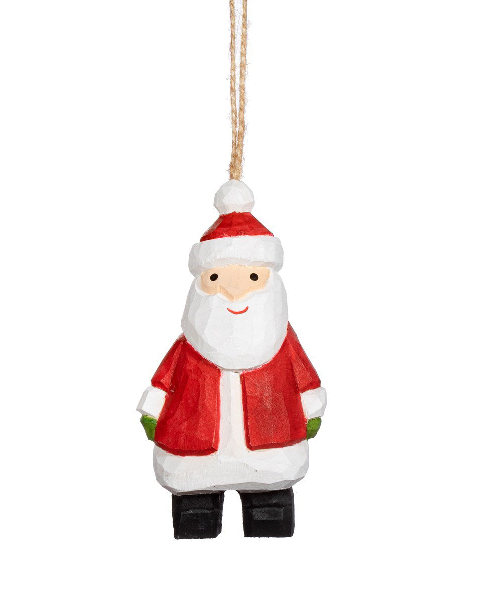 Santa Hanging Wooden Decoration