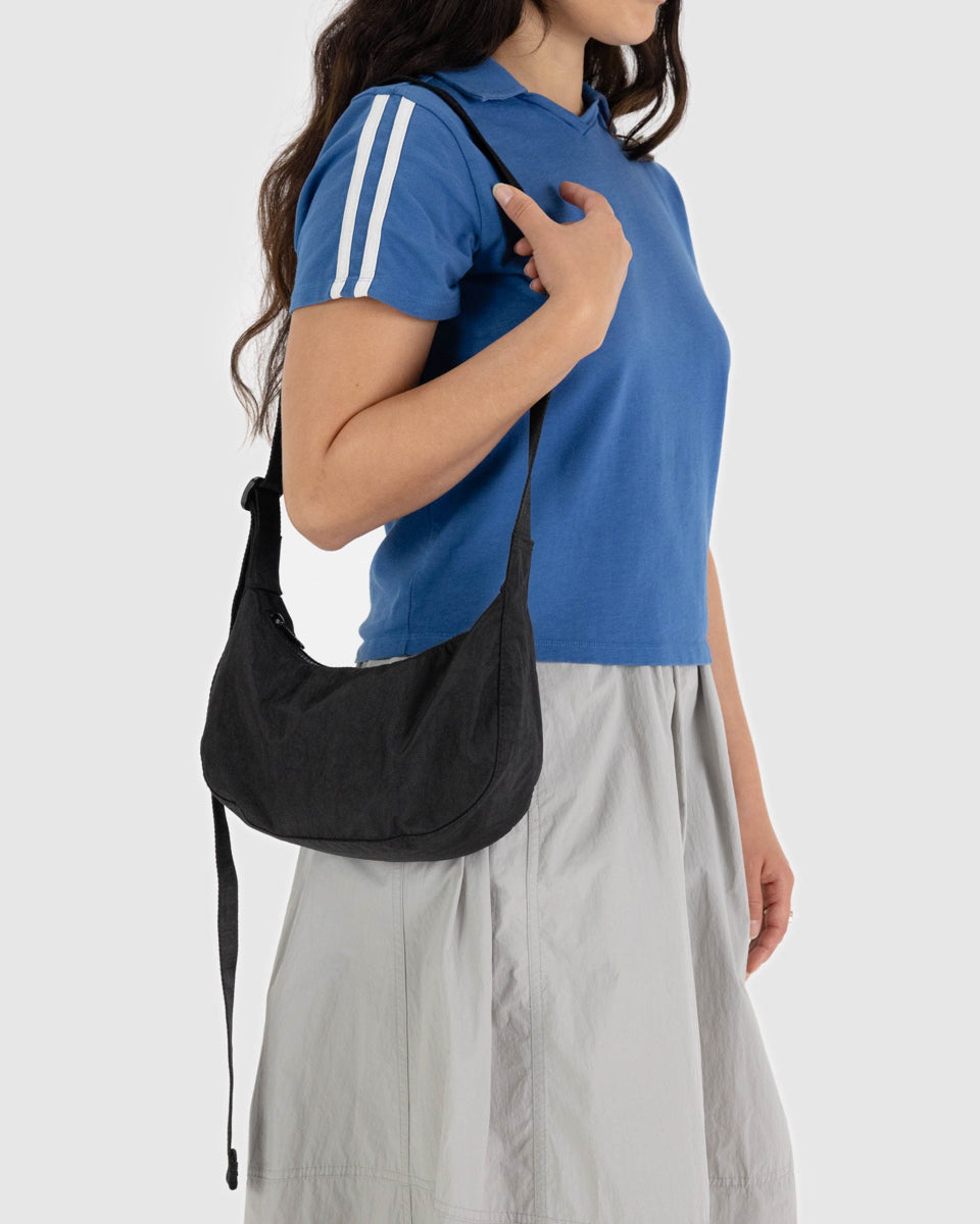 Small Nylon Crescent Bag – Black — mynd 3