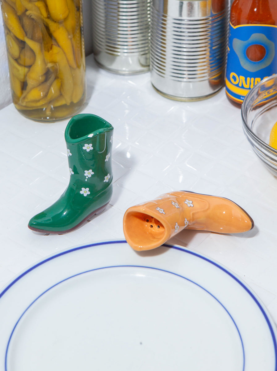 Salt and Pepper Shakers – Cowboy Boot, Orange