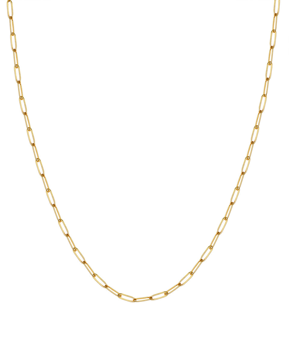 Paperclip Necklace 45 cm – Gold
