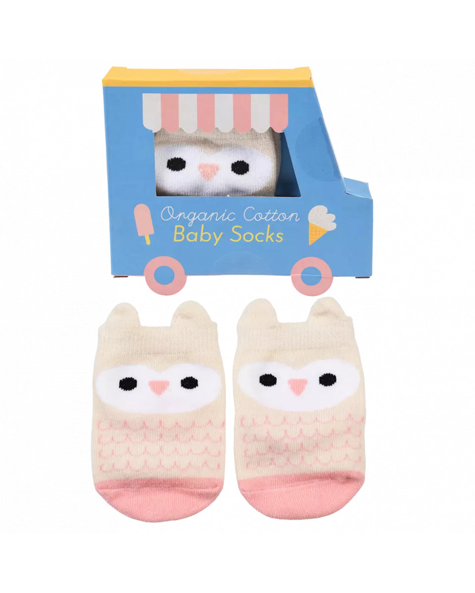 Baby Socks – Pink Owl