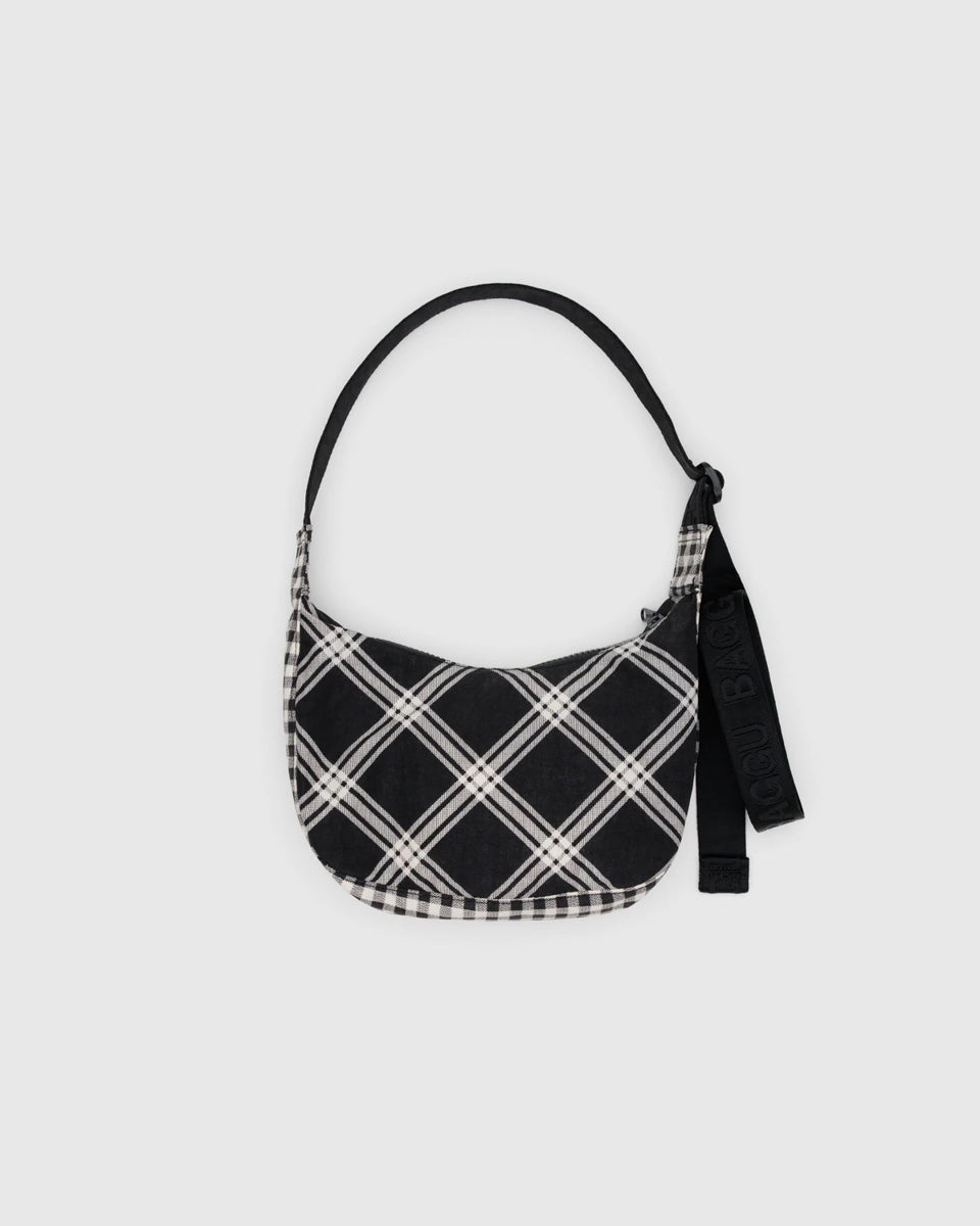 Small Nylon Crescent Bag – Mix Plaid — mynd 4