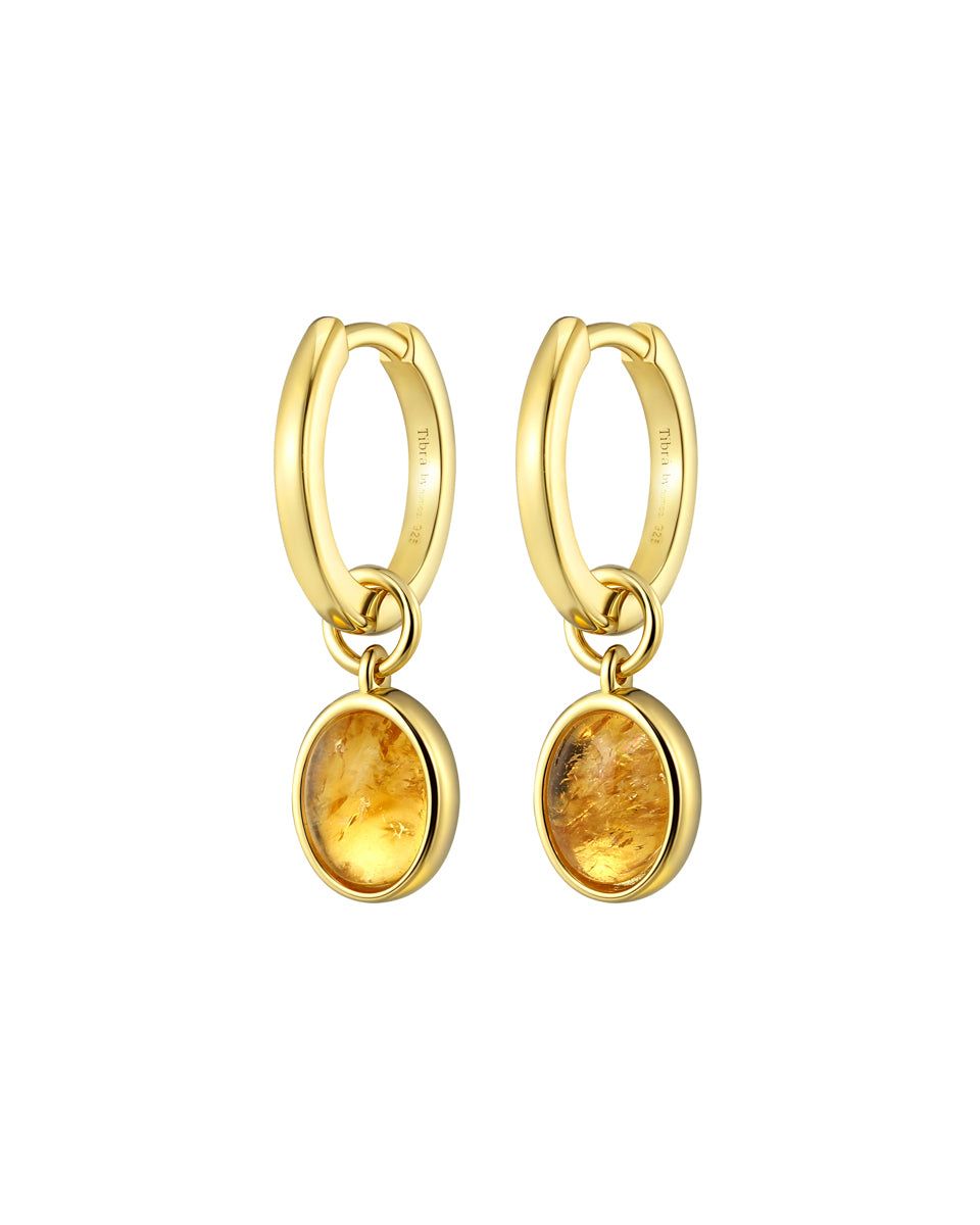 Charm Huggies with Citrine