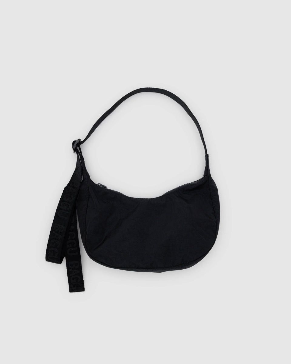 Small Nylon Crescent Bag – Black