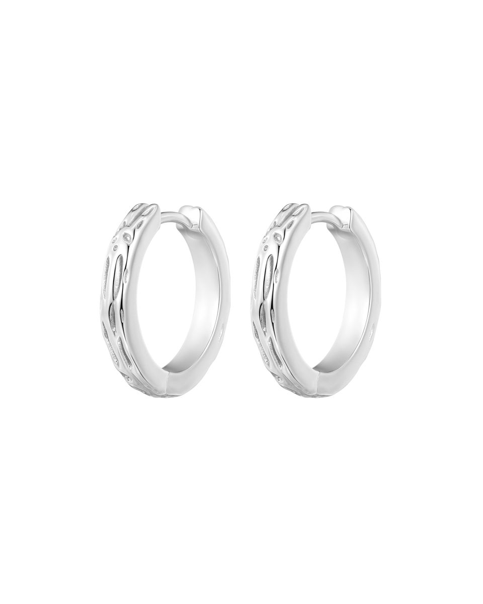 Driftwood Huggies – Silver
